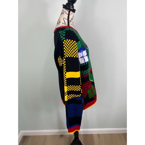 Men's Holiday Time T-Rex Sequined Ugly Sweater - Picture 4 of 7